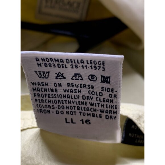VTG 90s Versace Jeans Signature Mens Button-Up Cotton Shirt Size S Italy  RAA104 - Picture 5 of 9